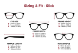 Slick – Rectangle Two Strength Bifocal Reading Glasses