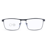 Joel XL Blue Light Reading Glasses | Metal Rectangle Frames