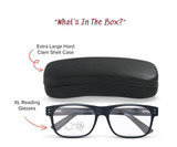 William XL Blue Light Reading Glasses | Wide Retro Frames