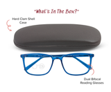 Brady - Square Dual-Strength Bifocal Reading Glasses
