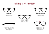 Brady – Slim Square Dual-Strength Bifocal Reading Glasses
