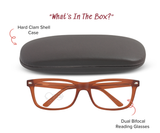 Driver - Narrow-Fit Square Dual-Strength Bifocal Reading Glasses