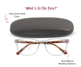 Confide - Narrow-Fit Rectangle Dual-Strength Bifocal Reading Glasses