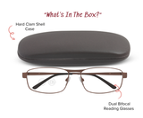 Blitz - Metal Rectangle Dual-Strength Bifocal Reading Glasses