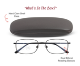Kody – Modern Metal Rectangle Dual-Strength Bifocal Reading Glasses