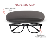 Associate – Wide-Fit Rectangle Dual-Strength Bifocal Reading Glasses