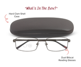 Casey - Wide-Fit Square Dual-Strength Bifocal Reading Glasses