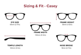 Casey - Wide-Fit Square Dual-Strength Bifocal Reading Glasses