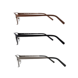 Discipline - Extra-Wide Rectangle Dual-Strength Bifocal Reading Glasses with Stainless-Steel Frame