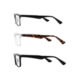 Knowledge - Extra-Wide Rectangle Dual-Strength Bifocal Reading Glasses with Acetate Frame