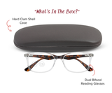 Knowledge – Extra-Wide Rectangle Dual-Strength Bifocal Reading Glasses with Acetate Frame