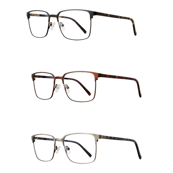 Metal Framed Square Reading Glasses - Jonas