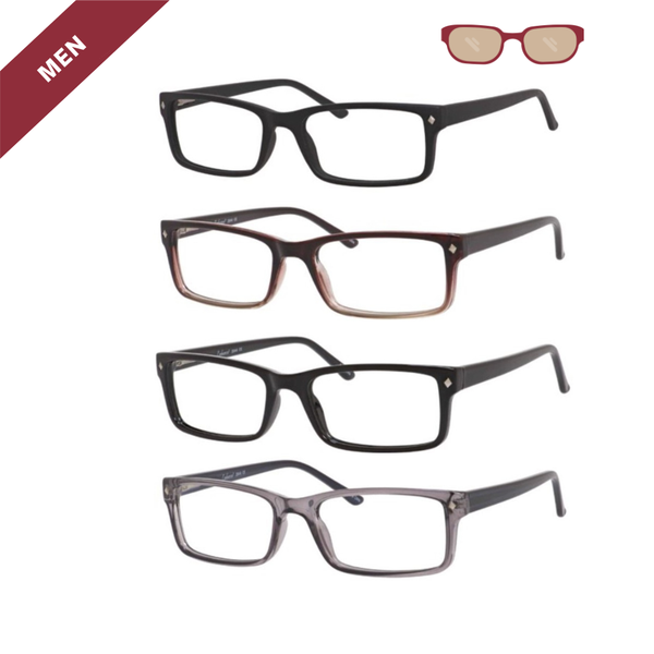 In The Money - High Power Rectangle Reading Glasses in Custom +4.00, +5.00, +6.00, +7.00, +8.00, +9.00, +10.00 Magnification