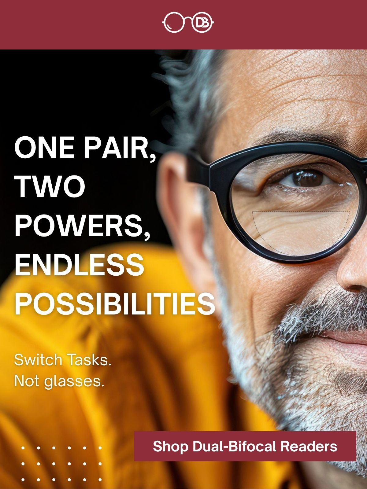two strength bifocal reading glasses