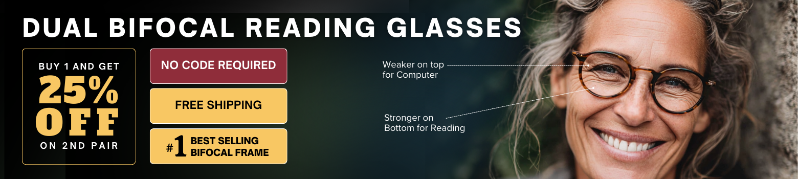 two power reading bifocal glasses