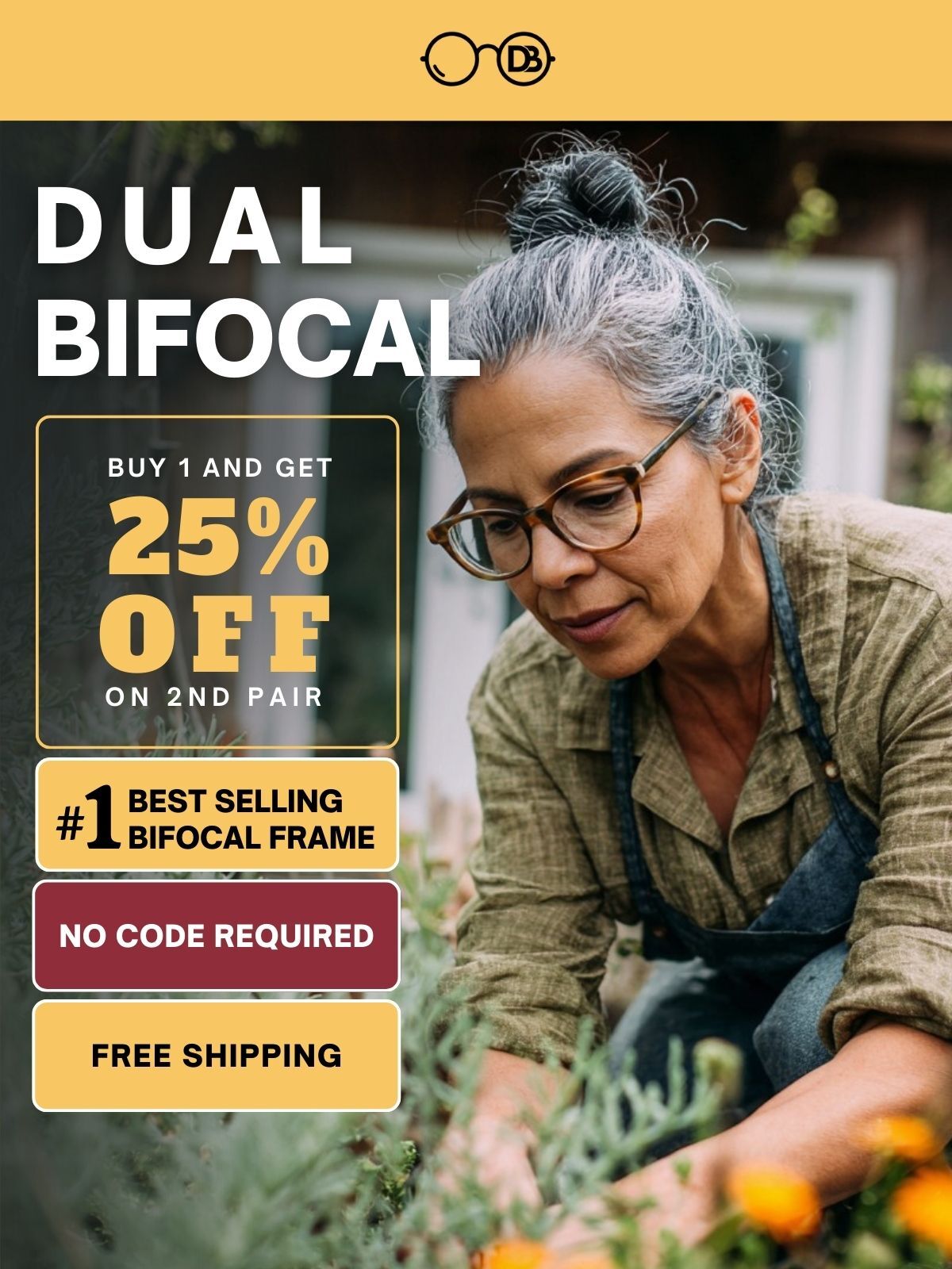 Two Strength Bifocal Reading Glasses 