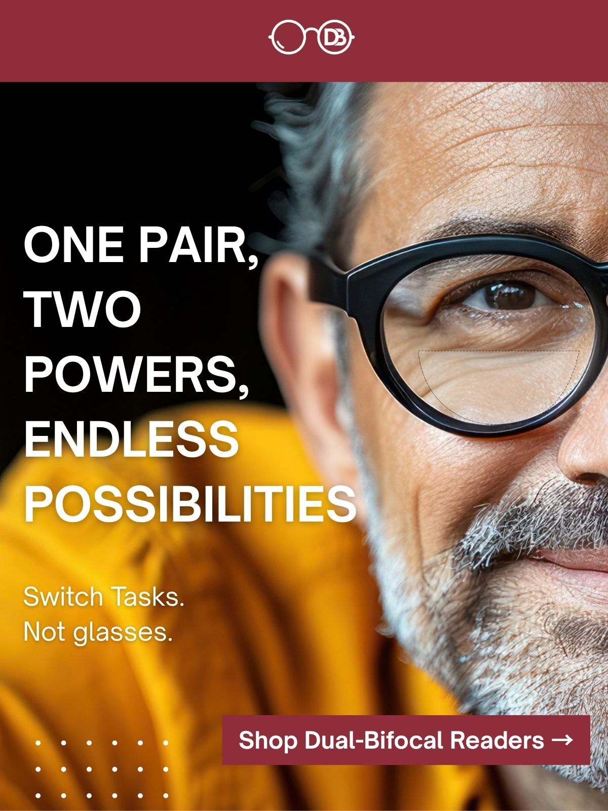 dual strength bifocal reading glasses