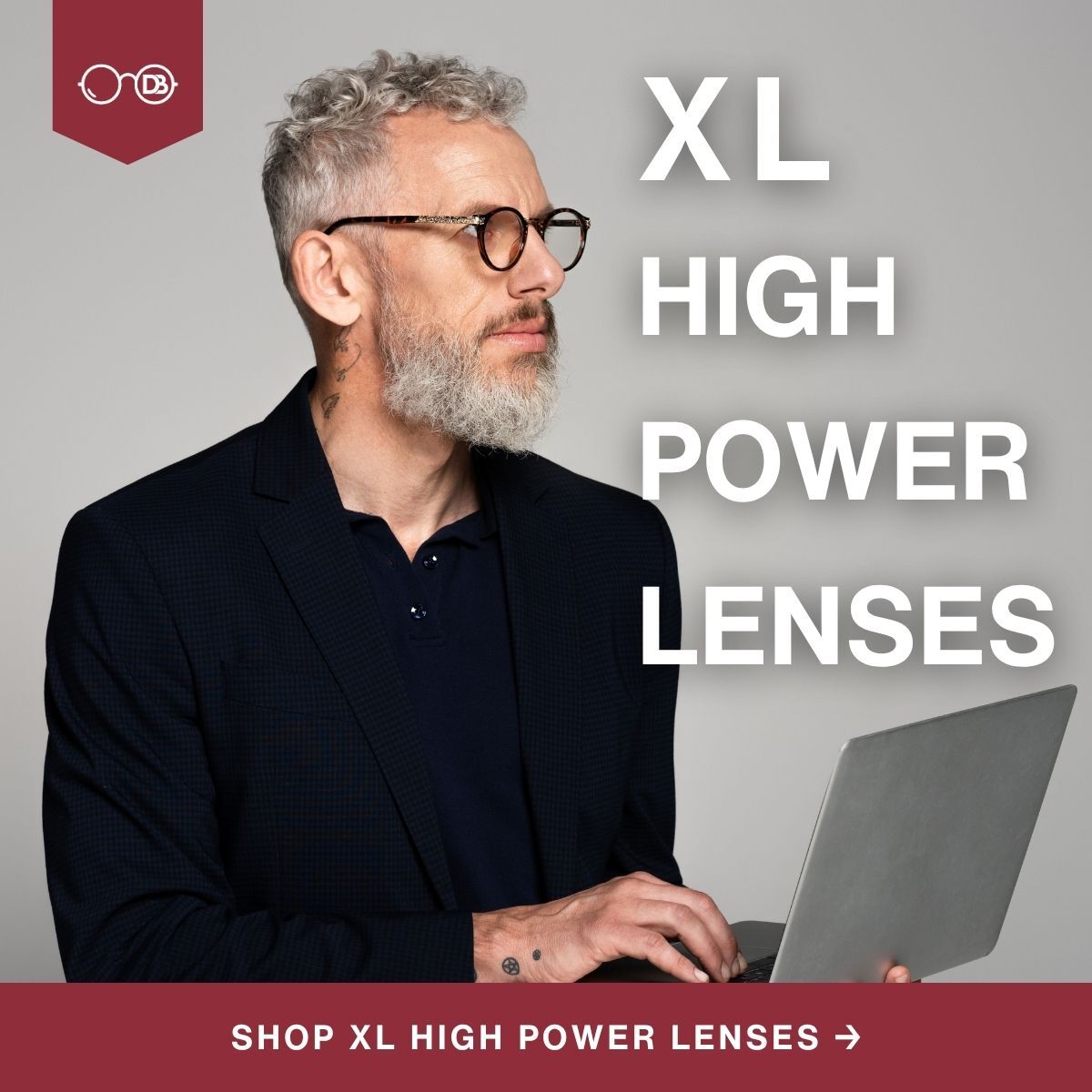 Men's XL High Power Reading Glasses