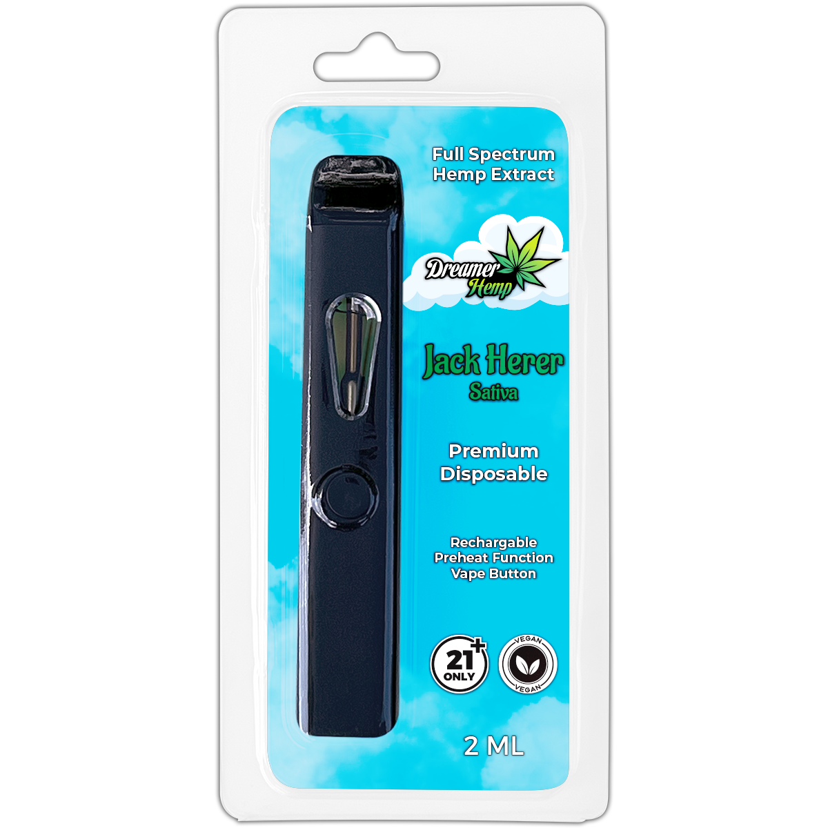 Dreamer Hemp™ Full Spectrum Premium Disposable Vape, 2g