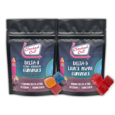 Clocked Out™ Delta-9 Lion's Mane & Delta-8 Extra Strength Gummy Bundle