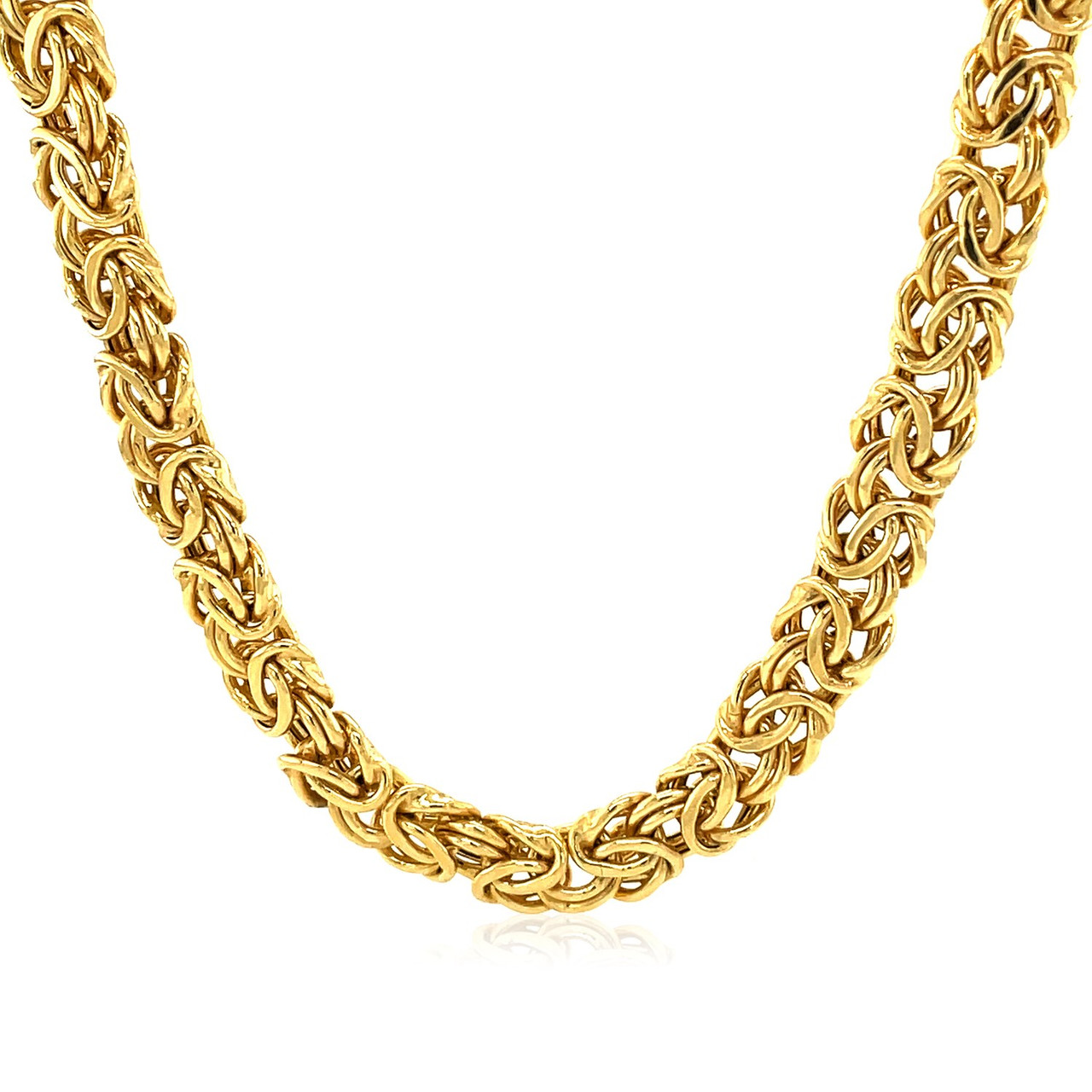 14k Yellow Gold Byzantine Motif Chain Necklace - JJs Jewelry