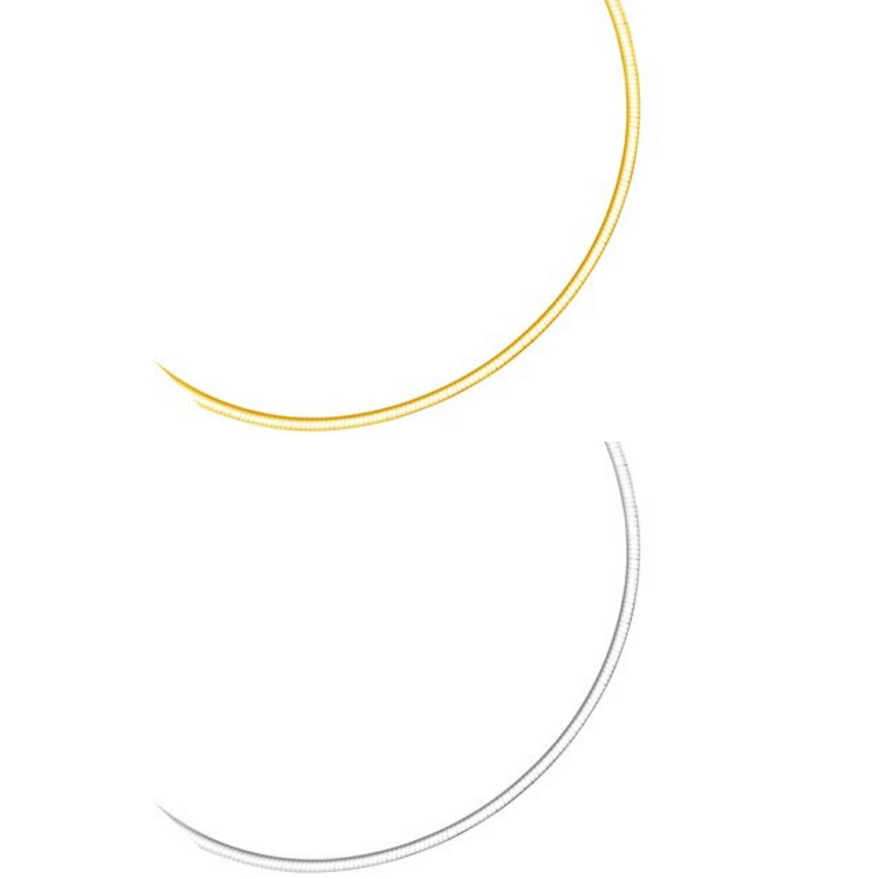 4mm 14k Two Tone Gold Lightweight Reversible Omega Chain Necklace - The  Black Bow Jewelry Company