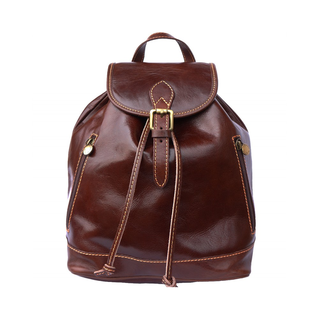 dark brown leather backpack womens
