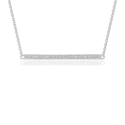 Diamond Bar Pendant in 14k White Gold (1/4 cttw)