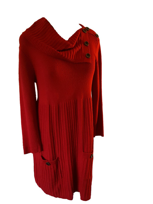 Style & Co. Winter Red Sweater Dress - Large