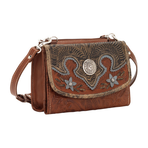 American West Desert Wildflower Texas Two Step Crossbody Bag / Wallet