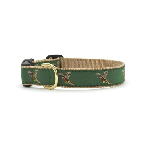 Up Country Arcadia - Pheasant Ribbon Dog Collar - Wide Sizes Only