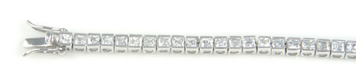 Sterling Silver Princess Cut CZ Tennis Bracelet Size 7