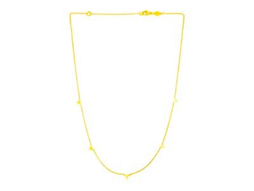 14K Yellow Gold Necklace with Triangles 