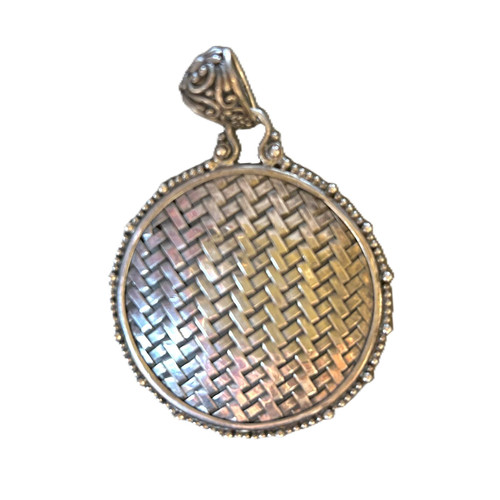 Pre-Owned SARDA Sterling Silver Round Basket Weave Bali Pendant