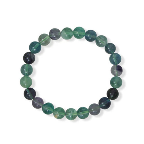 Natural Green Fluorite Beads Healing Bracelet, 8mm Round Beads, Stretch Style