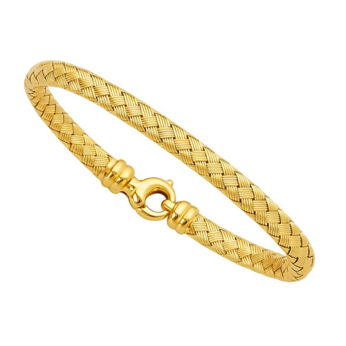 Fancy Weave Bangle in 14k Yellow Gold (5.00 mm)