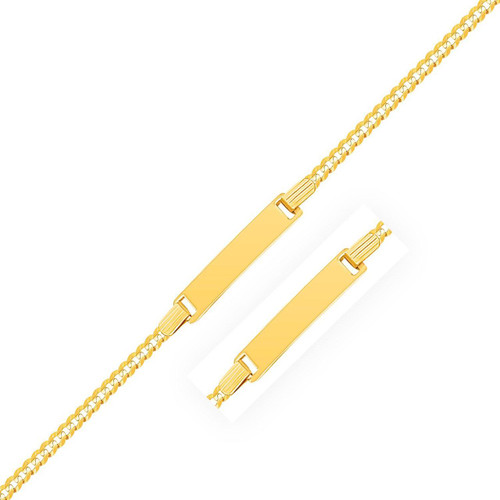 14K Yellow Gold Curb Link Style Children's ID Bracelet