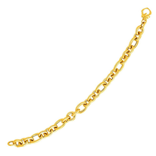 14K Yellow Gold Oval Link Bracelet