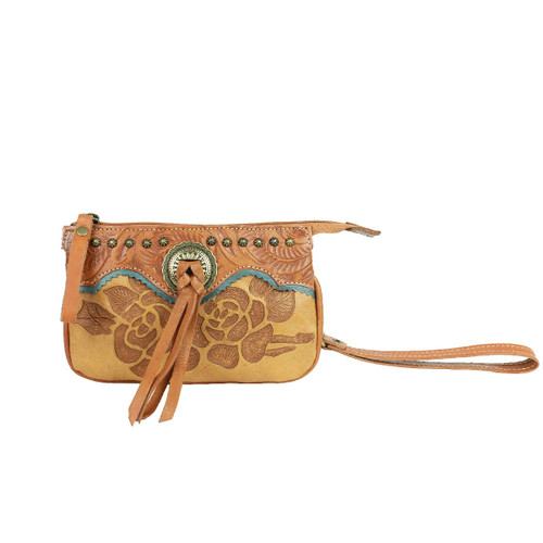 American West Texas Rose Leather Event Bag -Rodeos, Sporting Events, Concerts 