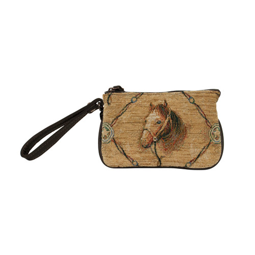 American West Women Bridle and Bits Tapestry Event Approved Bag/Wristlet