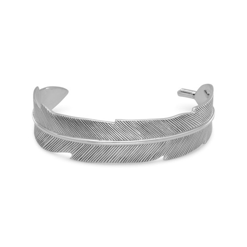 Oxidized Sterling Silter Feather Cuff Bracelet