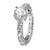 Round 1ct CZ Wedding Engagement Ring with CZ Accents Rhodium Plated SS - 2.25 tcw