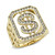 Dollar Sign Crystal Men's Ring in Gold Plated Stainless Steel (22AD-TK3757 )