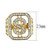 Dollar Sign Crystal Men's Ring in Gold Plated Stainless Steel (22AD-TK3757 )