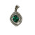 Vintage 925 Double Halo Emerald Color CZ Earrings and Pendant Set 