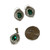 Vintage 925 Double Halo Emerald Color CZ Earrings and Pendant Set 