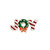 Gold Tone Holiday Wreath and Candy Cane JOY Crystal Brooch Pin