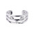 Sterling Silver Rhodium Plated Triple Line Open Motif Cubic Zirconia Toe Ring