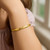 14k Yellow Gold Childrens Bangle with Diamond Cuts (5.50 mm)