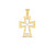 14k Two Tone Gold High Polish Diamond Cut Cross Pendant